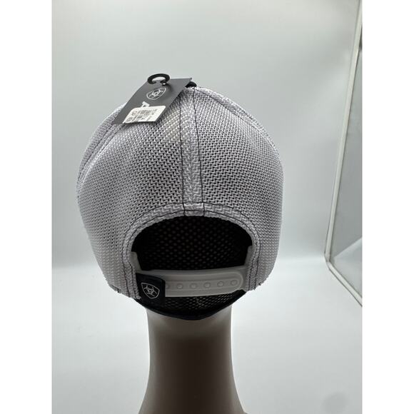 ARIAT Mens Cap Flexfit110 Embroidered Gray Cowboy Two Tone Snap Back Adjustable - Picture 3 of 4